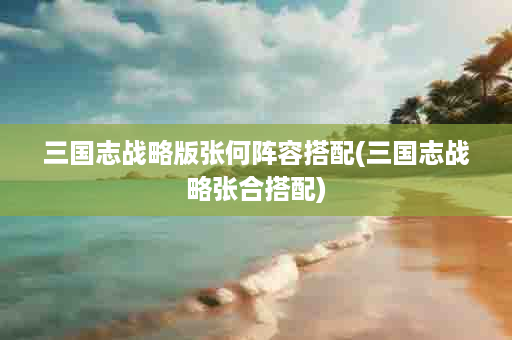 三国志战略版张何阵容搭配(三国志战略张合搭配)