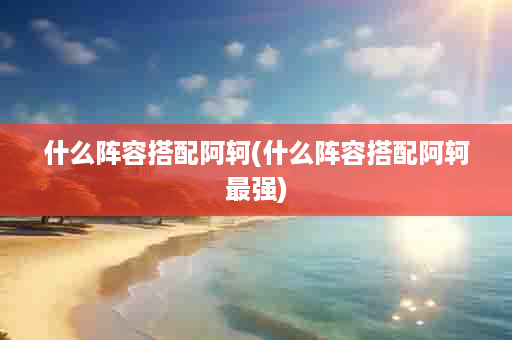 什么阵容搭配阿轲(什么阵容搭配阿轲最强)