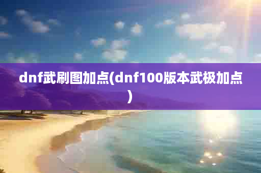 dnf武刷图加点(dnf100版本武极加点)