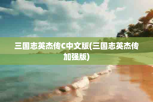 三国志英杰传C中文版(三国志英杰传加强版)
