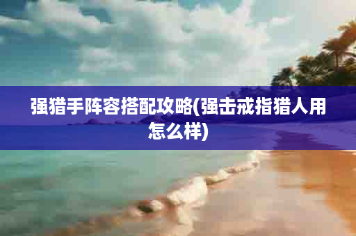 强猎手阵容搭配攻略(强击戒指猎人用怎么样)