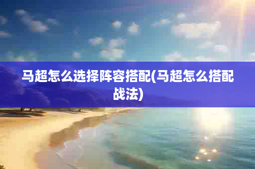 马超怎么选择阵容搭配(马超怎么搭配战法)