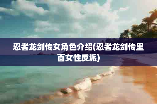 忍者龙剑传女角色介绍(忍者龙剑传里面女性反派)