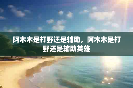 阿木木是打野还是辅助，阿木木是打野还是辅助英雄
