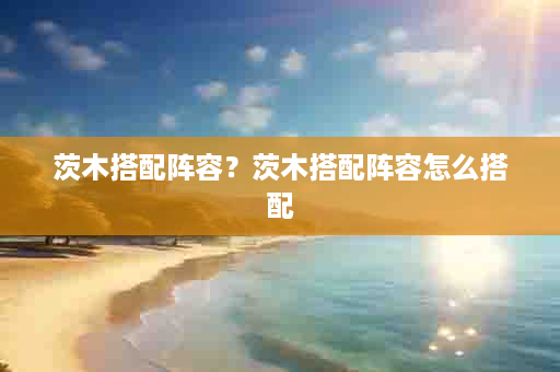 茨木搭配阵容？茨木搭配阵容怎么搭配