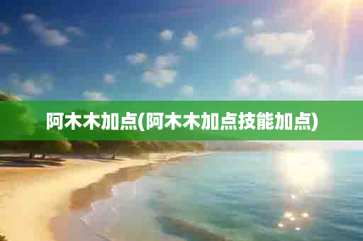 阿木木加点(阿木木加点技能加点)