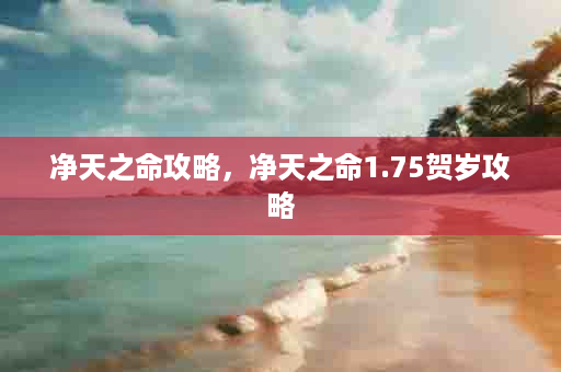净天之命攻略，净天之命1.75贺岁攻略
