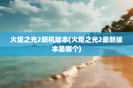 火炬之光2联机版本(火炬之光2最新版本是哪个)