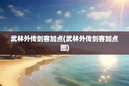 武林外传剑客加点(武林外传剑客加点图)