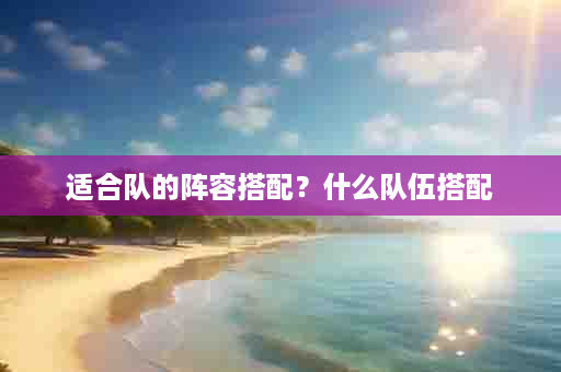 适合队的阵容搭配？什么队伍搭配