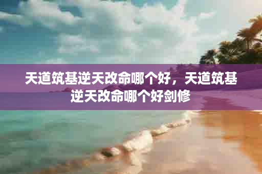 天道筑基逆天改命哪个好，天道筑基逆天改命哪个好剑修