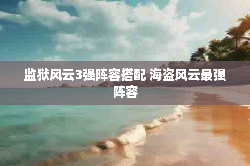 监狱风云3强阵容搭配 海盗风云最强阵容
