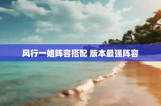 风行一姐阵容搭配 版本最强阵容