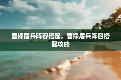曹操盾兵阵容搭配，曹操盾兵阵容搭配攻略