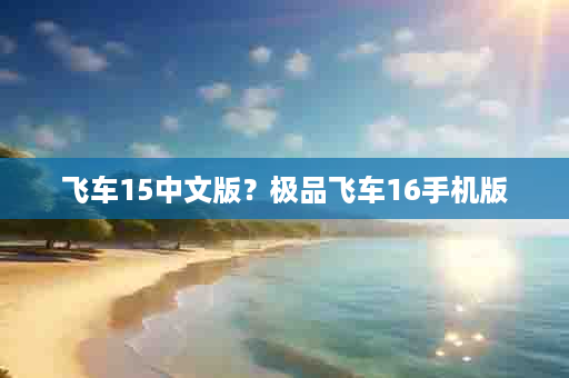 飞车15中文版？极品飞车16手机版