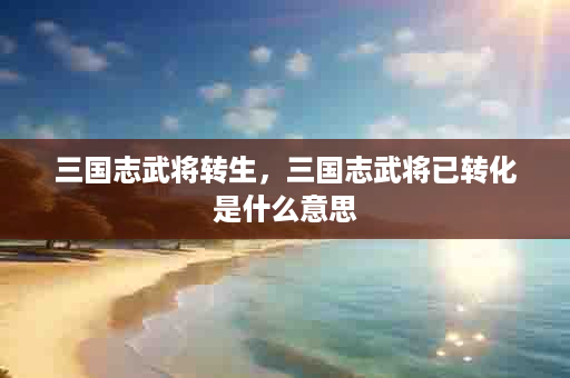 三国志武将转生，三国志武将已转化是什么意思