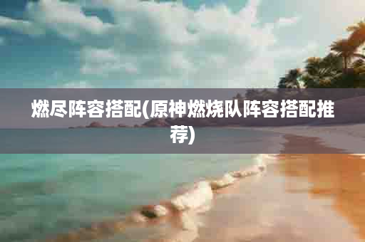 燃尽阵容搭配(原神燃烧队阵容搭配推荐)