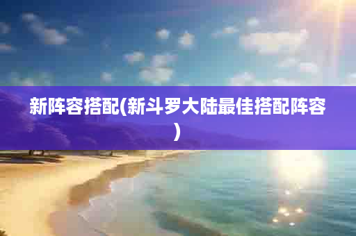 新阵容搭配(新斗罗大陆最佳搭配阵容)