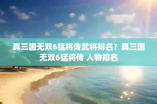 真三国无双6猛将传武将排名？真三国无双6猛将传 人物排名