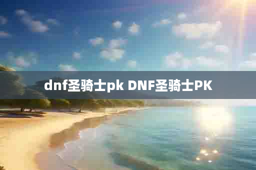 dnf圣骑士pk DNF圣骑士PK