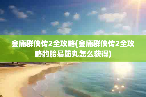金庸群侠传2全攻略(金庸群侠传2全攻略豹胎易筋丸怎么获得)