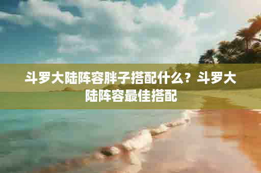 斗罗大陆阵容胖子搭配什么？斗罗大陆阵容最佳搭配