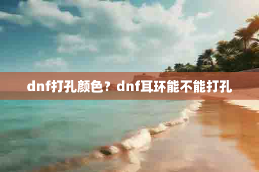 dnf打孔颜色？dnf耳环能不能打孔