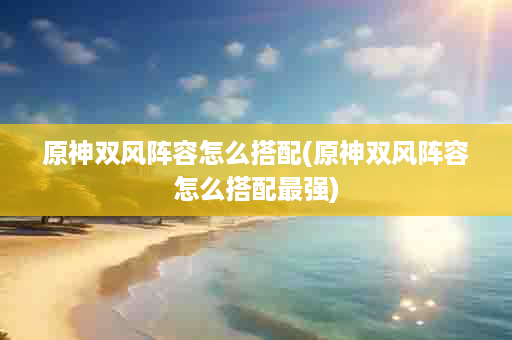 原神双风阵容怎么搭配(原神双风阵容怎么搭配最强)