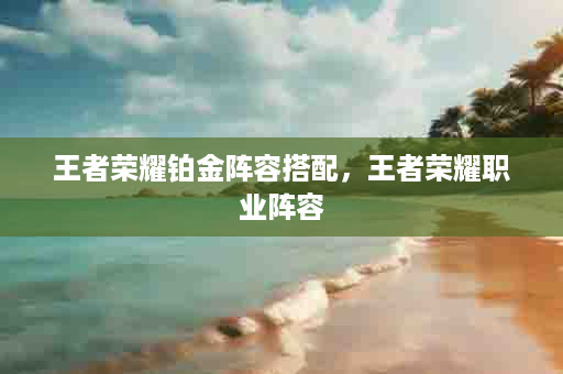 王者荣耀铂金阵容搭配，王者荣耀职业阵容