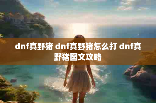 dnf真野猪 dnf真野猪怎么打 dnf真野猪图文攻略