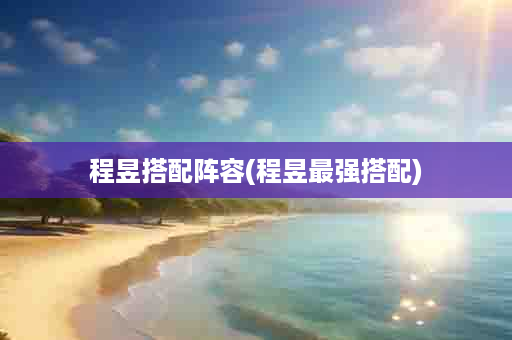 程昱搭配阵容(程昱最强搭配)