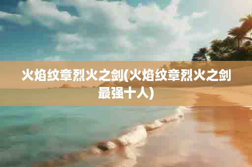火焰纹章烈火之剑(火焰纹章烈火之剑最强十人)