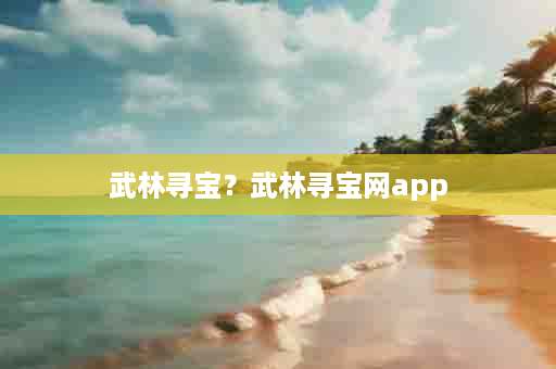 武林寻宝？武林寻宝网app