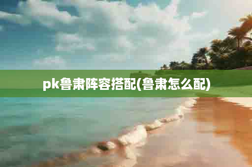 pk鲁肃阵容搭配(鲁肃怎么配)
