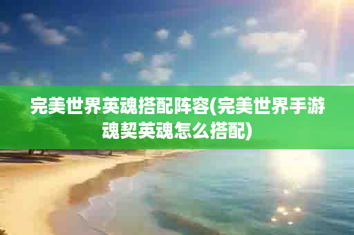 完美世界英魂搭配阵容(完美世界手游魂契英魂怎么搭配)