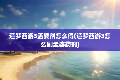 造梦西游3孟婆剂怎么得(造梦西游3怎么刷孟婆药剂)