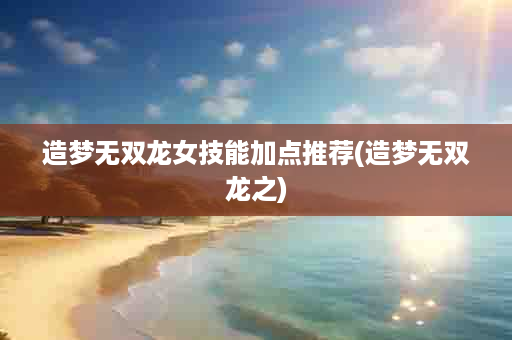 造梦无双龙女技能加点推荐(造梦无双龙之)