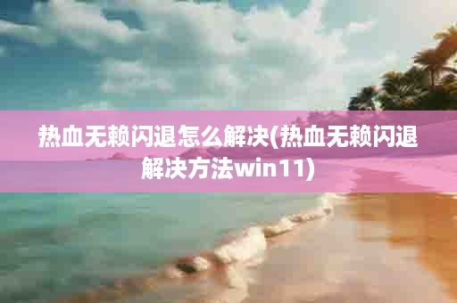 热血无赖闪退怎么解决(热血无赖闪退解决方法win11)