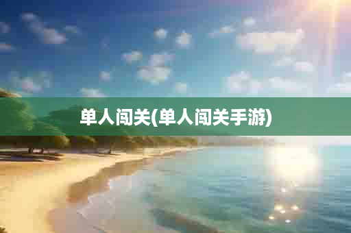 单人闯关(单人闯关手游)