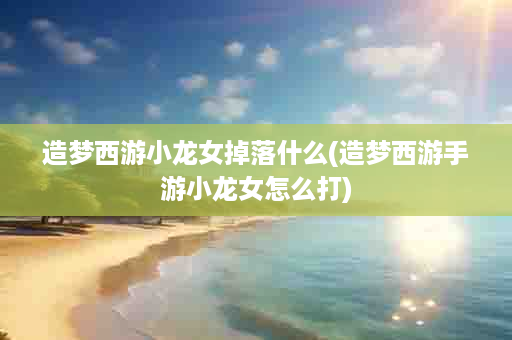 造梦西游小龙女掉落什么(造梦西游手游小龙女怎么打)