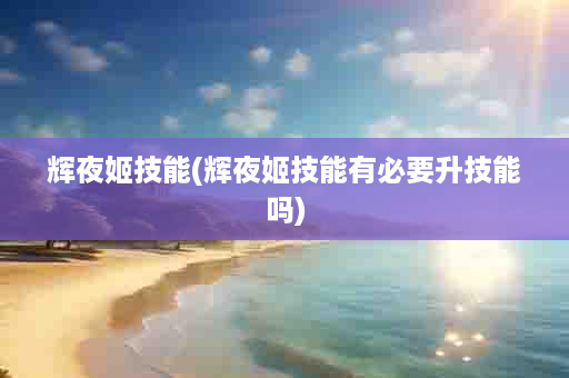 辉夜姬技能(辉夜姬技能有必要升技能吗)