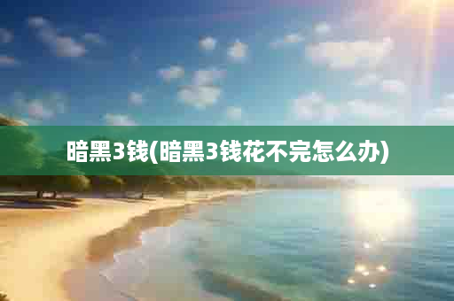 暗黑3钱(暗黑3钱花不完怎么办)
