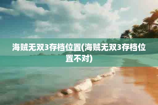 海贼无双3存档位置(海贼无双3存档位置不对)