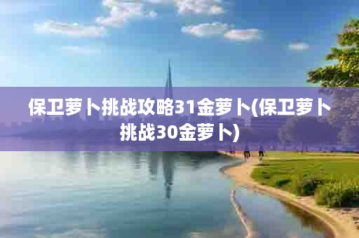 保卫萝卜挑战攻略31金萝卜(保卫萝卜挑战30金萝卜)