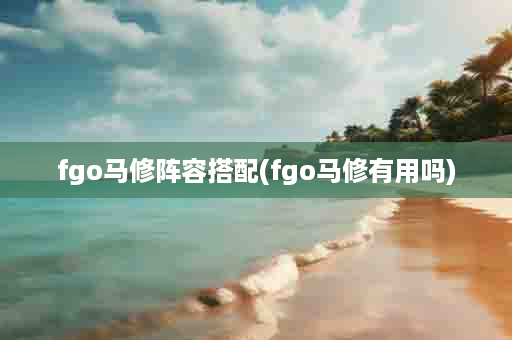 fgo马修阵容搭配(fgo马修有用吗)