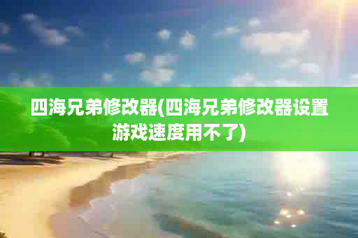 四海兄弟修改器(四海兄弟修改器设置游戏速度用不了)