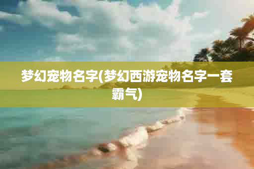 梦幻宠物名字(梦幻西游宠物名字一套霸气)