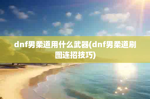 dnf男柔道用什么武器(dnf男柔道刷图连招技巧)