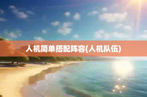 人机简单搭配阵容(人机队伍)